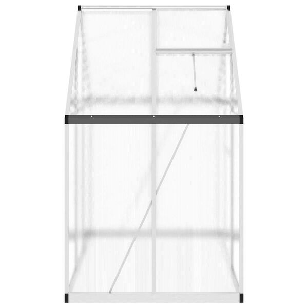 vidaXL Θερμοκήπιο με Πλαίσιο Βάσης Ασημί 169x114x195 εκ. Αλουμίνιο