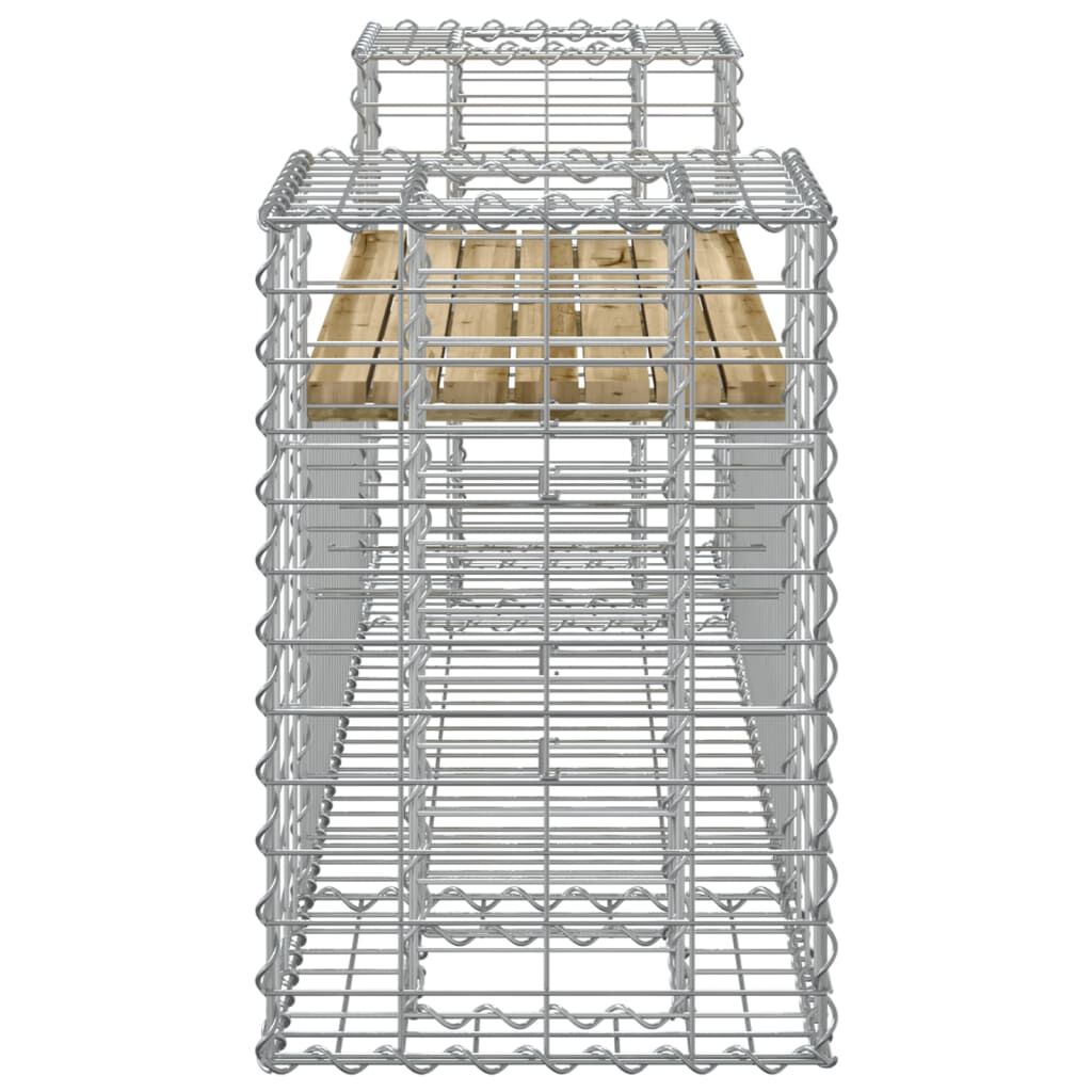 vidaXL Παγκάκι Κήπου Συρματοκιβώτιο 183x41x60,5 εκ. Εμποτ. Ξύλο Πεύκου