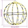 vidaXL Μπάλα με 192 LED 2 pcs Θερμό λευκό 30 cm Μέταλλο