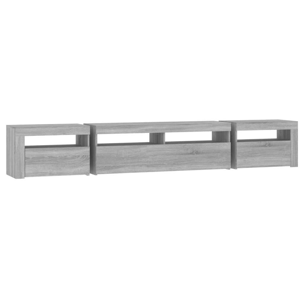 vidaXL Έπιπλο Τηλεόρασης με LED Γκρι Sonoma 240x35x40 εκ.