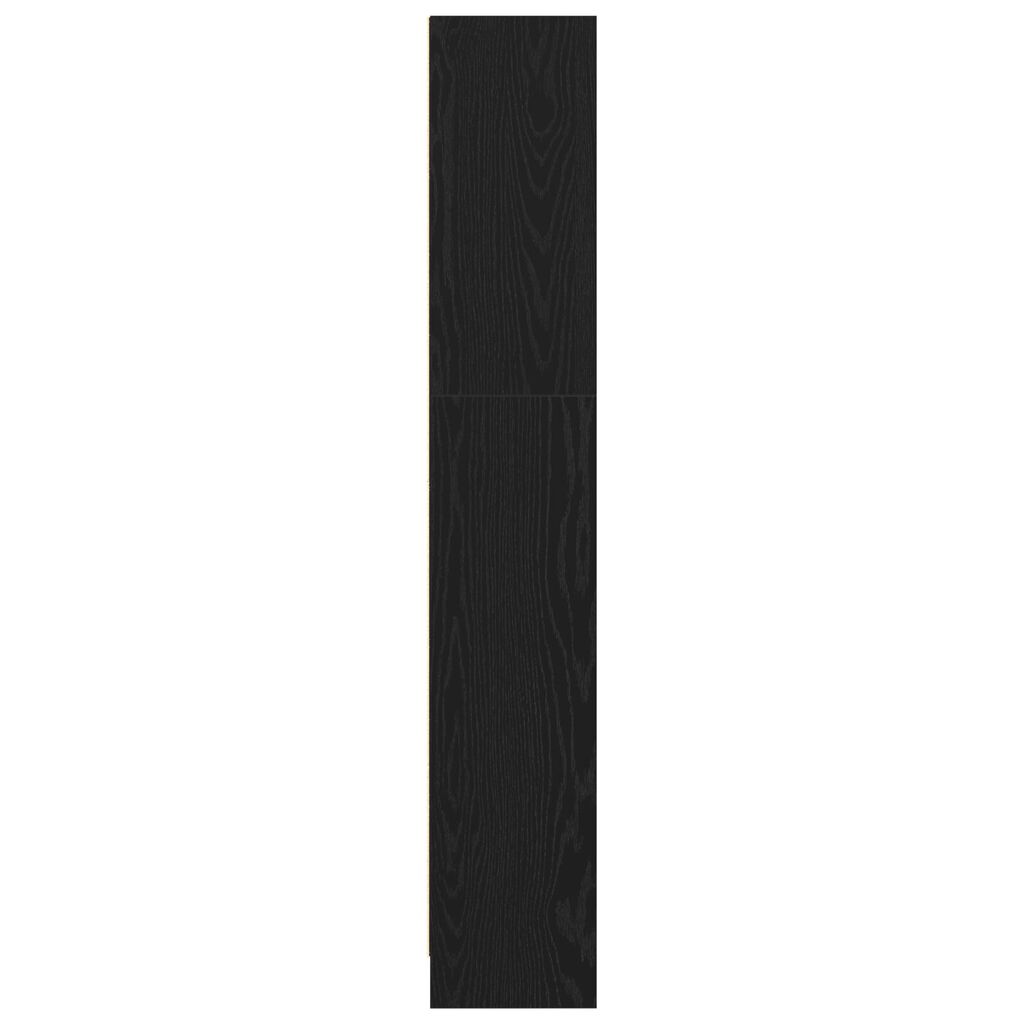 vidaXL Μαύρη Δρύινη Βιβλιοθήκη - 60 x 24 x 143 εκ - Κατασκευασμένη από Επεξεργασμένο Ξύλο
