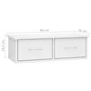 vidaXL Ράφι Τοίχου με Συρτάρια Γυαλ. Λευκό 60x26x18,5 εκ. Επεξ. Ξύλο