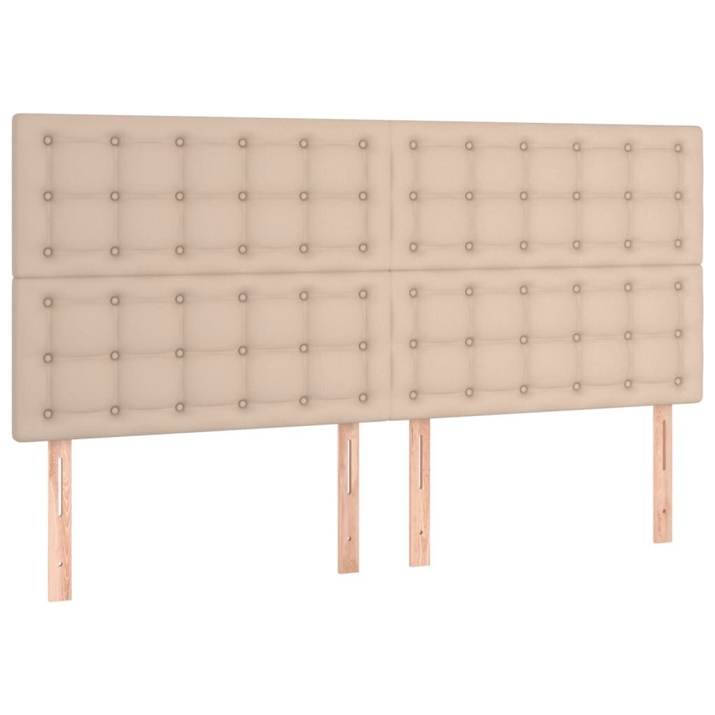 vidaXL Κρεβάτι Boxspring με Στρώμα Καπουτσίνο 200x200εκ.από Συνθ.Δέρμα