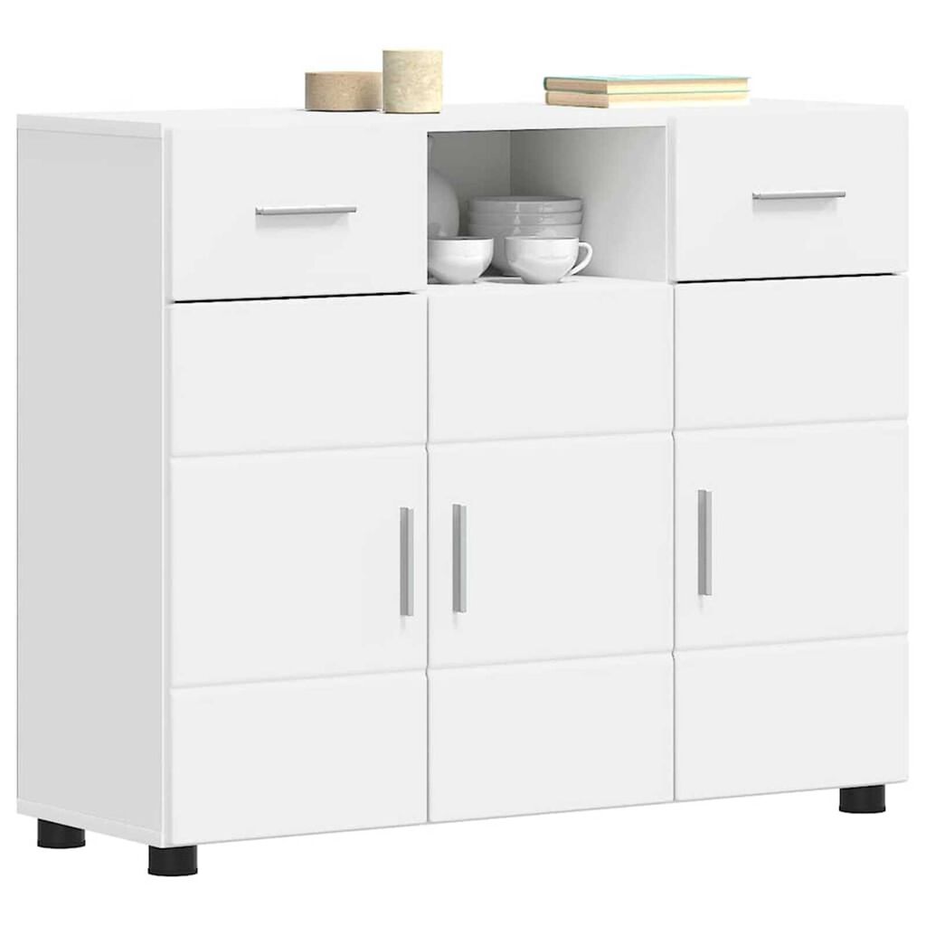 vidaXL Πλαϊνό γραφείο Λευκό 88.5 x 30.5 x 73 εκ Επεξεργασμένο ξύλο