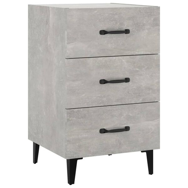 vidaXL Κομοδίνο Γκρι Σκυροδέματος 40x40x66 εκ. από Επεξεργασμένο Ξύλο