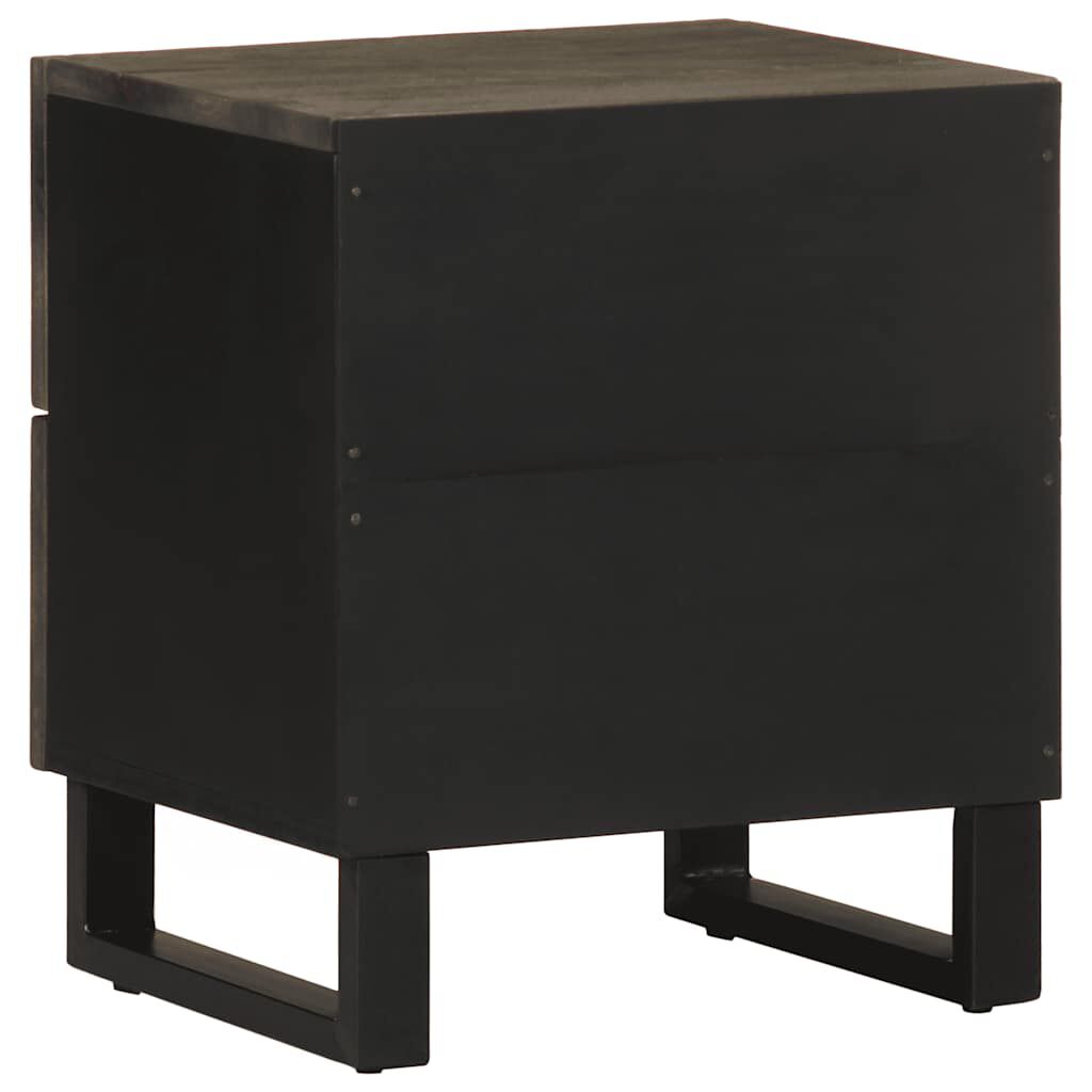 vidaXL Κομοδίνο Μαύρο 40 x 33 x 46 εκ. από Μασίφ Ξύλο Μάνγκο