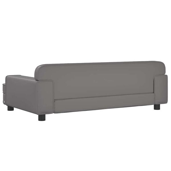 vidaXL Κρεβάτι Σκύλου Γκρι 90 x 53 x 30 εκ. από Συνθετικό Δέρμα