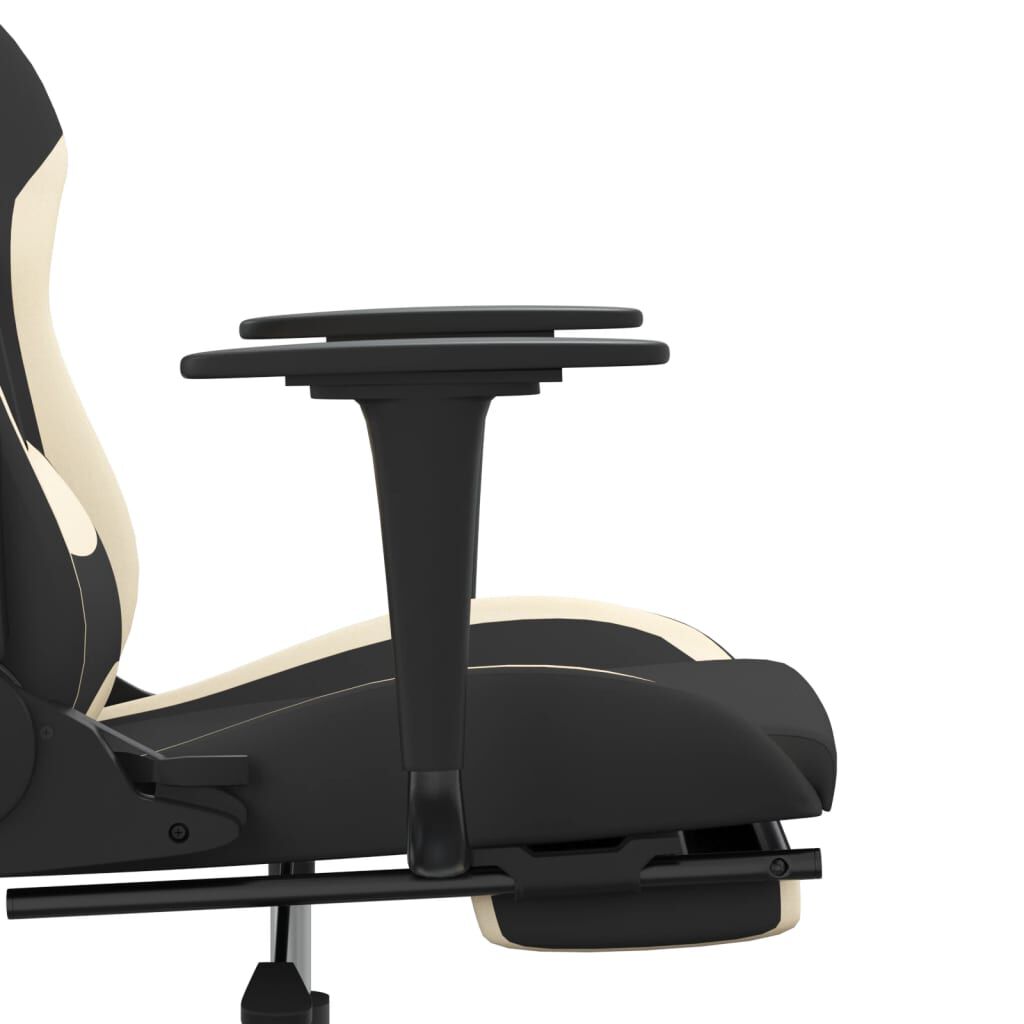 vidaXL Καρέκλα Gaming Μαύρο και κρεμ Ύφασμα με Υποπόδιο