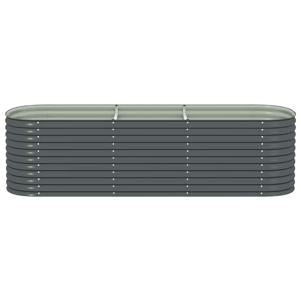vidaXL Ζαρντινιέρα Υπερυψωμένη Γκρι 320x80x81 εκ. Γαλβανισμ. Χάλυβας