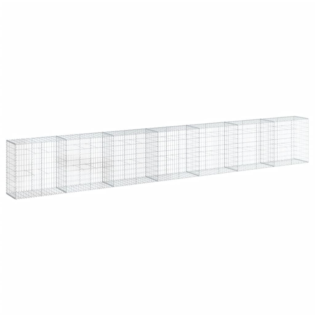 vidaXL Συρματοκιβώτιο με Κάλυμμα 700x50x100εκ. από Γαλβανισμένο Χάλυβα