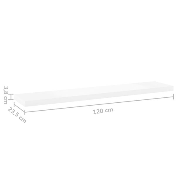 vidaXL Ράφι Τοίχου Δρυς/Λευκό 120x23,5x3,8 εκ. MDF