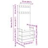 vidaXL Κρεμάστρα Μαύρη δρυς 75 x 34 x 184 εκ Επεξεργασμένο ξύλο