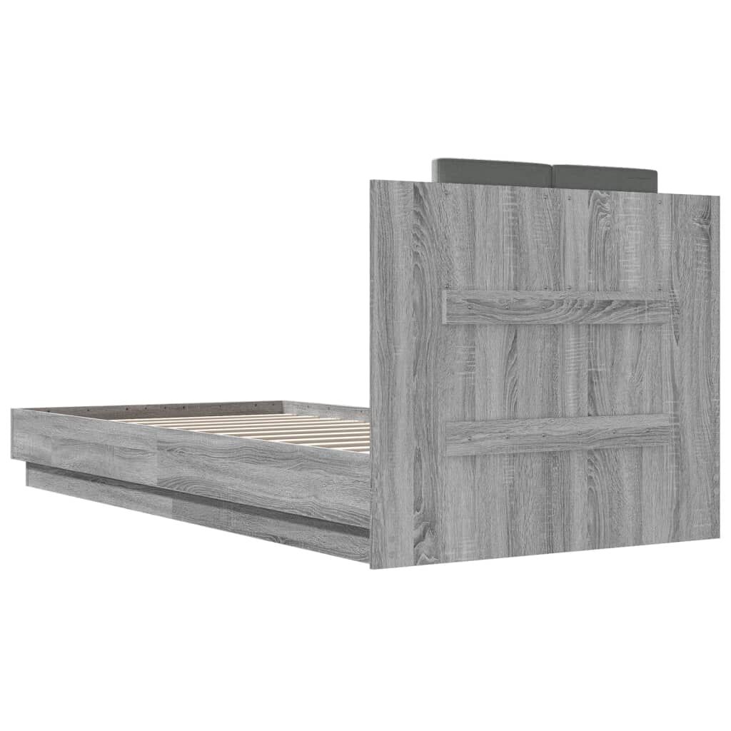 vidaXL Πλαίσιο Κρεβατιού με Κεφαλάρι Γκρι Sonoma 100x200εκ. Επεξ. Ξύλο