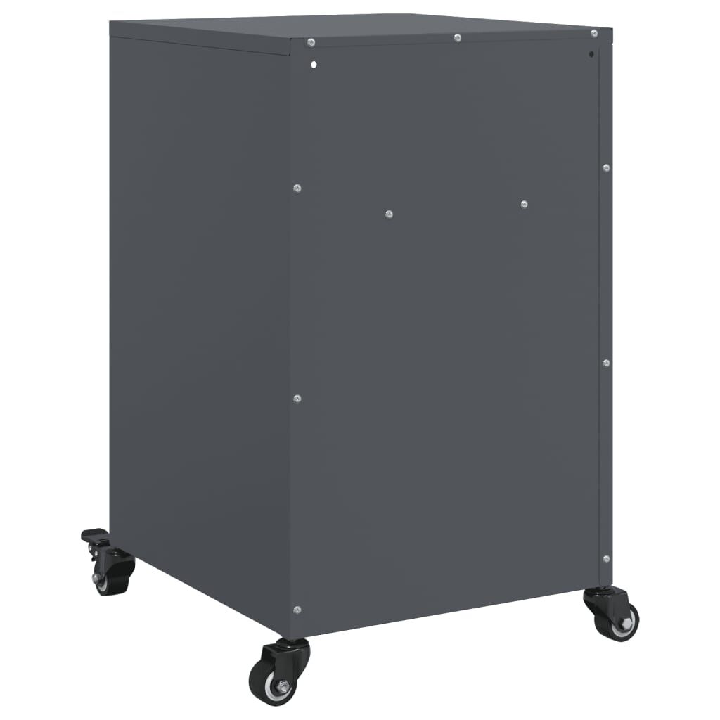 vidaXL Κομοδίνα 2 τεμ. Ανθρακί 36x39x59 εκ. από Χάλυβα