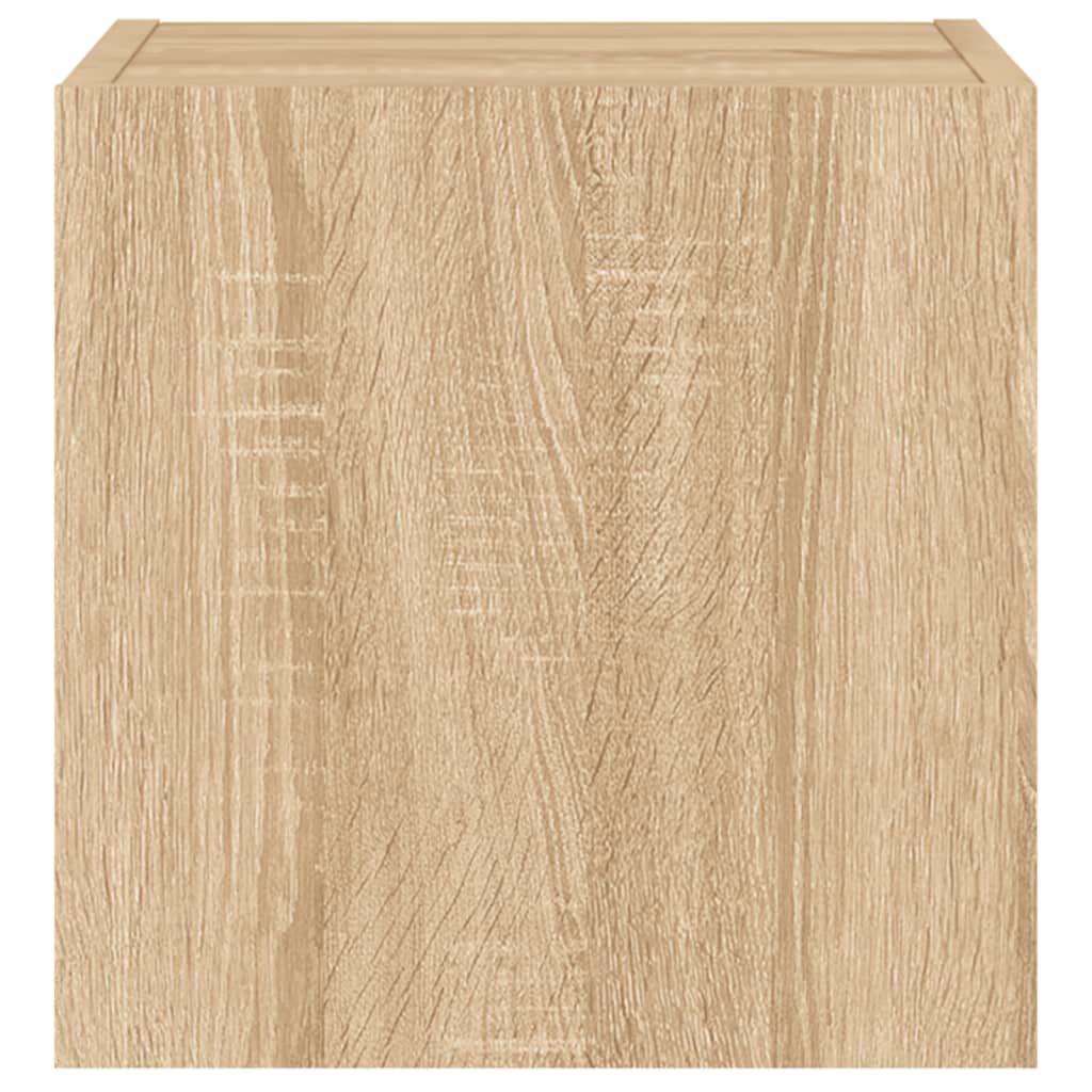 vidaXL Έπιπλα Τοίχου Τηλ. με LED 2 Τεμ. Sonoma Δρυς 30,5x35x30 εκ.