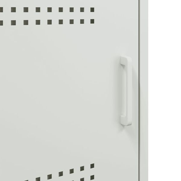 vidaXL Κομοδίνο Λευκό 36x39x50,5 εκ. από Χάλυβα