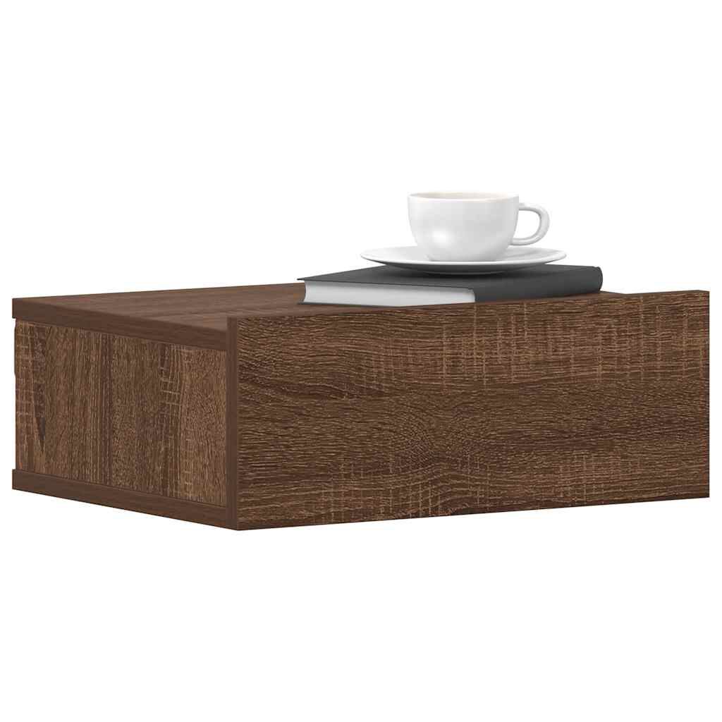 vidaXL Κομοδίνα Κρεμαστά 2 τεμ. Καφέ Δρυς 40x30x15 εκ. Επεξεργ. Ξύλο