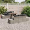 vidaXL Σετ Καναπέ Κήπου με αποθήκευση 7 pcs Γκρι Πολυ ράταν