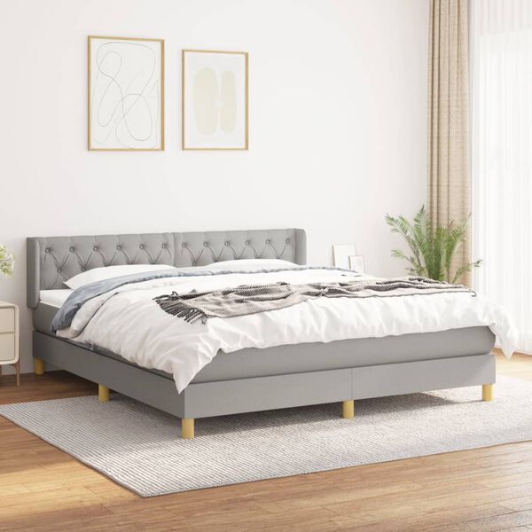 vidaXL &Kappa;&rho;&epsilon;&beta;ά&tau;&iota; Boxspring &mu;&epsilon; &Sigma;&tau;&rho;ώ&mu;&alpha; &Alpha;&nu;. &Pi;&rho;ά&sigma;&iota;&nu;&omicron; 160x200&epsilon;&kappa; &Upsilon;&phi;&alpha;&sigma;&mu;ά&tau;&iota;&nu;&omicron;