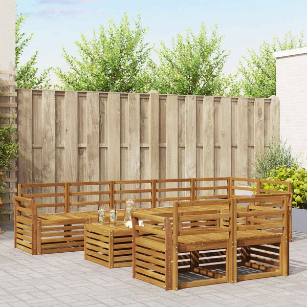 vidaXL &Sigma;&epsilon;&tau; &Kappa;&alpha;&nu;&alpha;&pi;έ 9 pcs &Phi;&upsilon;&sigma;&iota;&kappa;ό &Sigma;&tau;&epsilon;&rho;&epsilon;ό &Xi;ύ&lambda;&omicron; &Alpha;&kappa;&alpha;&kappa;ί&alpha;&sigmaf;