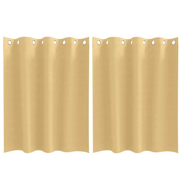 vidaXL Κουρτίνες με κουρτίνες 2 pcs Μπεζ 140x140cm Πολυεστέρας