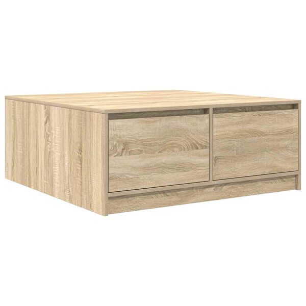 vidaXL Τραπεζάκι σαλονιού με συρτάρια Sonoma Δρυς 100x100x40 εκ.