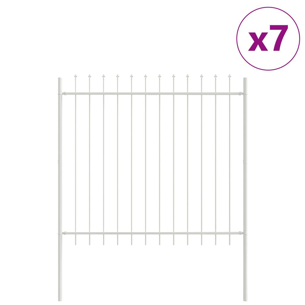vidaXL Φράχτης Κήπου με Σημείο Ακίδας Λευκό 11,9x1,5 μ Ατσάλι