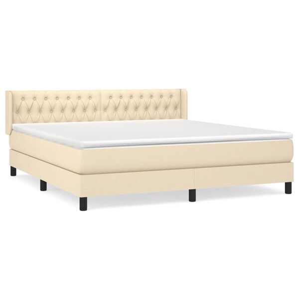 vidaXL &Kappa;&rho;&epsilon;&beta;ά&tau;&iota; Boxspring &mu;&epsilon; &Sigma;&tau;&rho;ώ&mu;&alpha; &Kappa;&rho;&epsilon;&mu; 180x200 &epsilon;&kappa;. &Upsilon;&phi;&alpha;&sigma;&mu;ά&tau;&iota;&nu;&omicron;