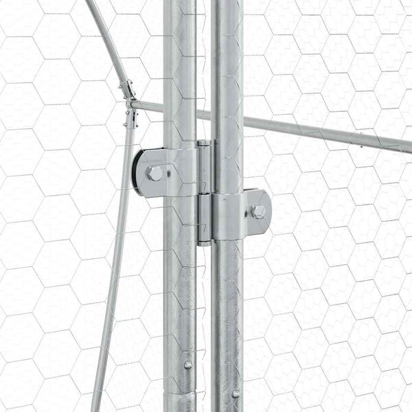vidaXL Κοτέτσι - Κλουβί Ασημί 200x105x182 εκ. από Γαλβανισμένο Χάλυβα