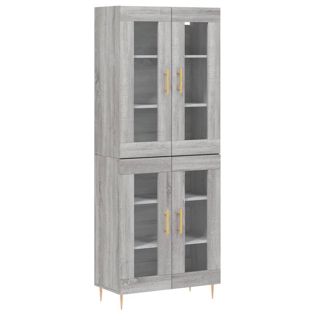 vidaXL Ντουλάπι Γκρι Sonoma 69,5 x 34 x 180 εκ. Επεξεργασμένο Ξύλο