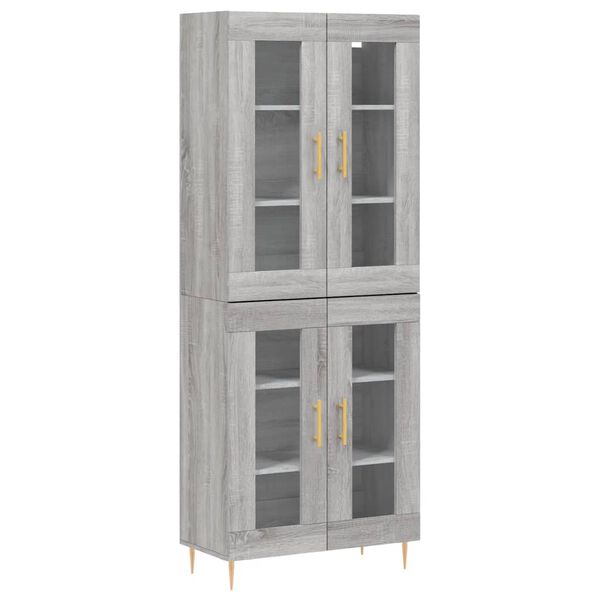 vidaXL Ντουλάπι Γκρι Sonoma 69,5 x 34 x 180 εκ. Επεξεργασμένο Ξύλο