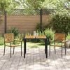 vidaXL Σέτ φαγητού για κήπο 3 pcs Μαύρο 90 x 90 x 75 cm