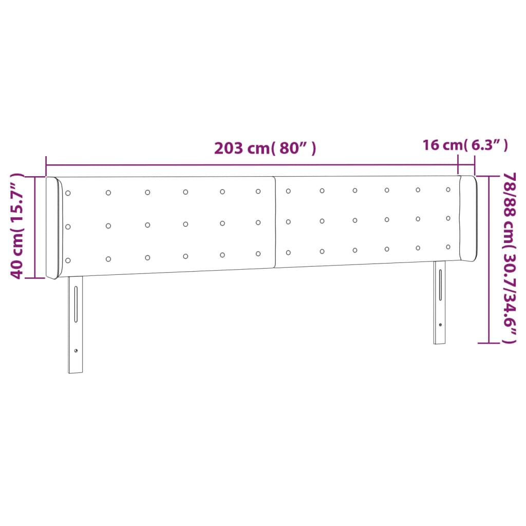 vidaXL Κεφαλάρι με Πτερύγια Σκούρο Πράσινο 203x16x78/88 εκ. Βελούδινο