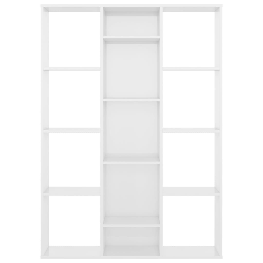 vidaXL Διαχωριστικό/Βιβλιοθήκη Γυαλ. Λευκό 100x24x140 εκ. Επεξ. Ξύλο