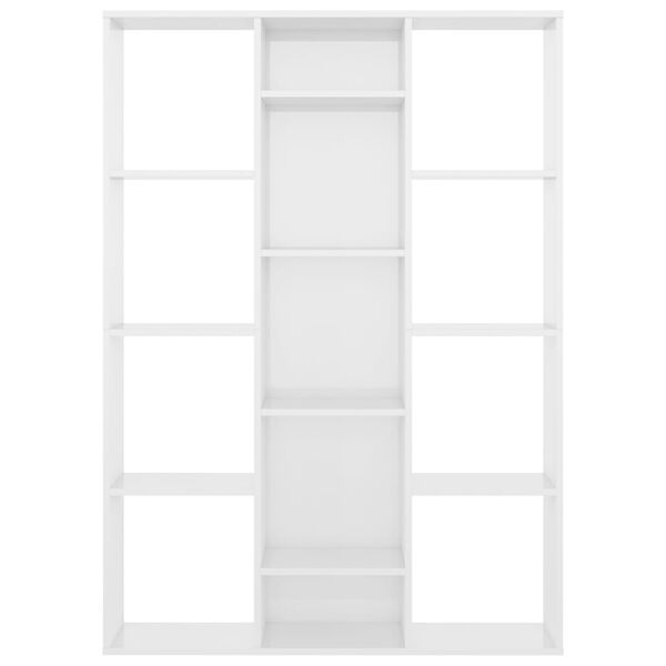 vidaXL Διαχωριστικό/Βιβλιοθήκη Γυαλ. Λευκό 100x24x140 εκ. Επεξ. Ξύλο