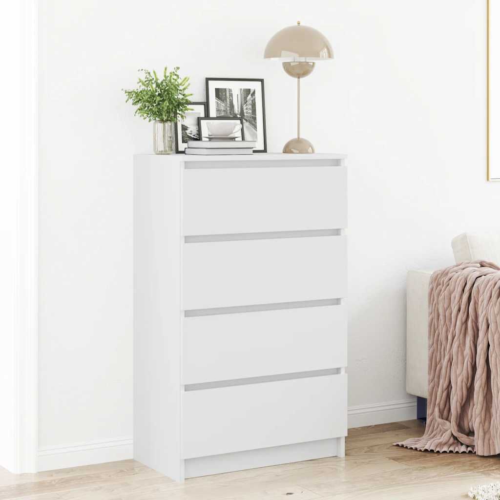 vidaXL Συρταριέρα Λευκή 60 x 35 x 98,5 εκ. από Επεξεργασμένο Ξύλο