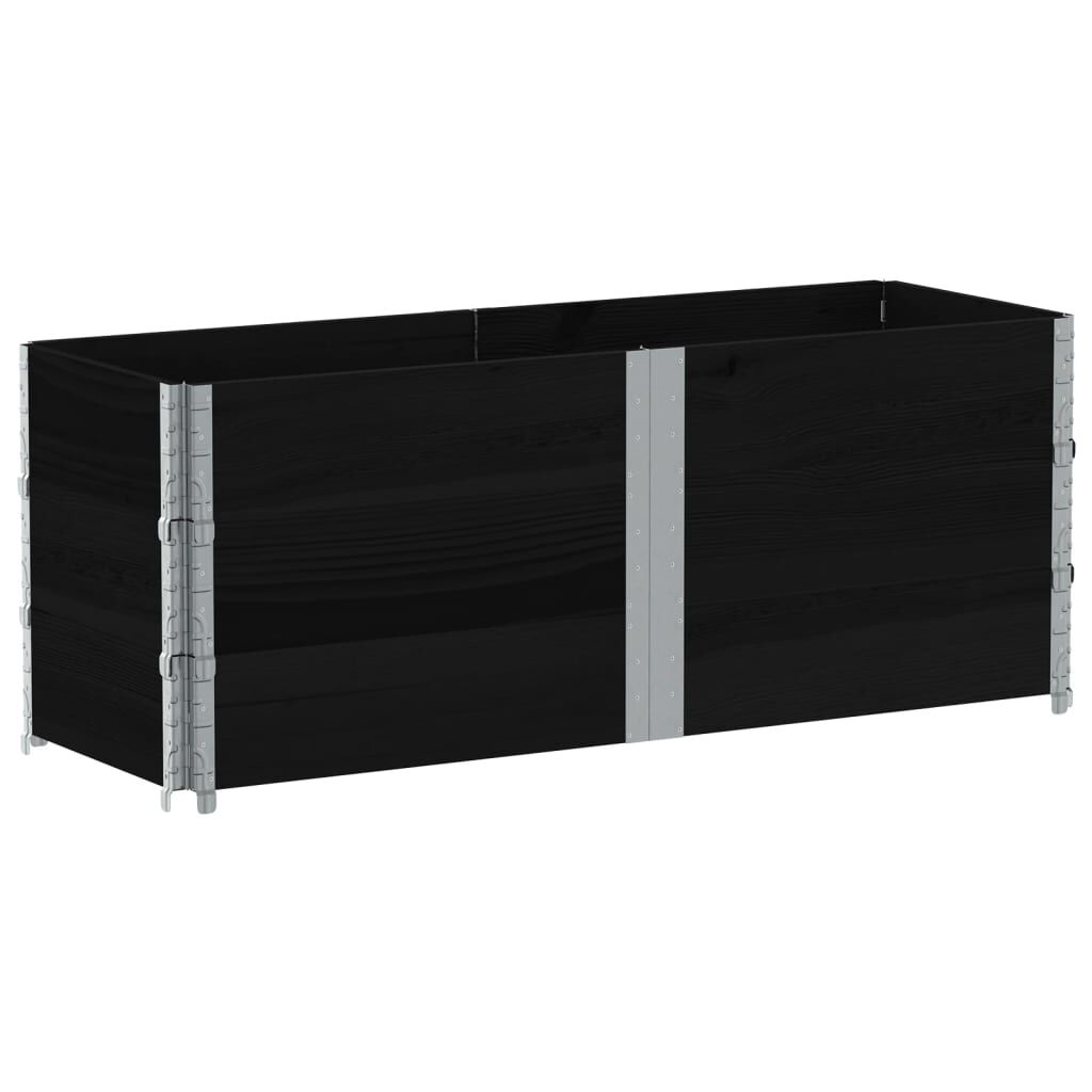 vidaXL Ζαρντινιέρα Κήπου Μαύρη 150x50 εκ. από Μασίφ Ξύλο Πεύκου