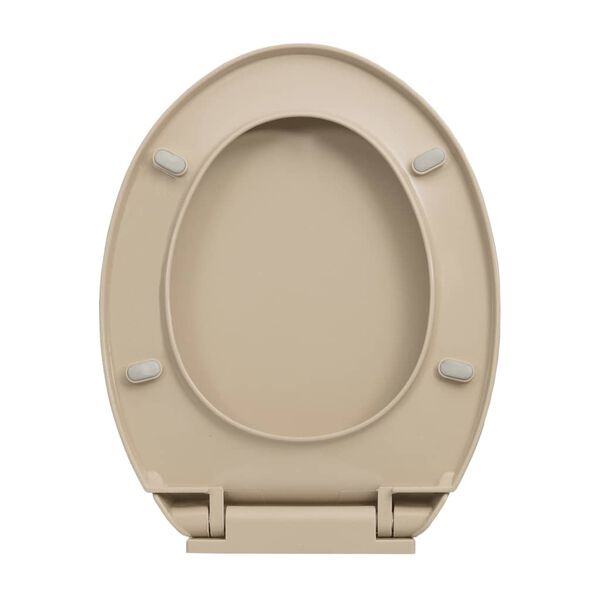vidaXL Κάλυμμα Λεκάνης με Soft Close &amp; Quick Release Οβάλ Μπεζ