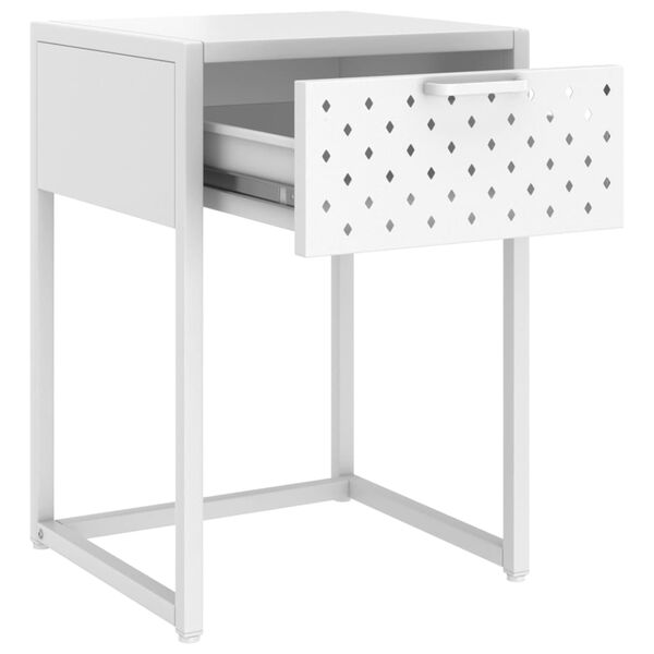 vidaXL Κομοδίνο Λευκό 38 x 35 x 54 εκ. από Ατσάλι