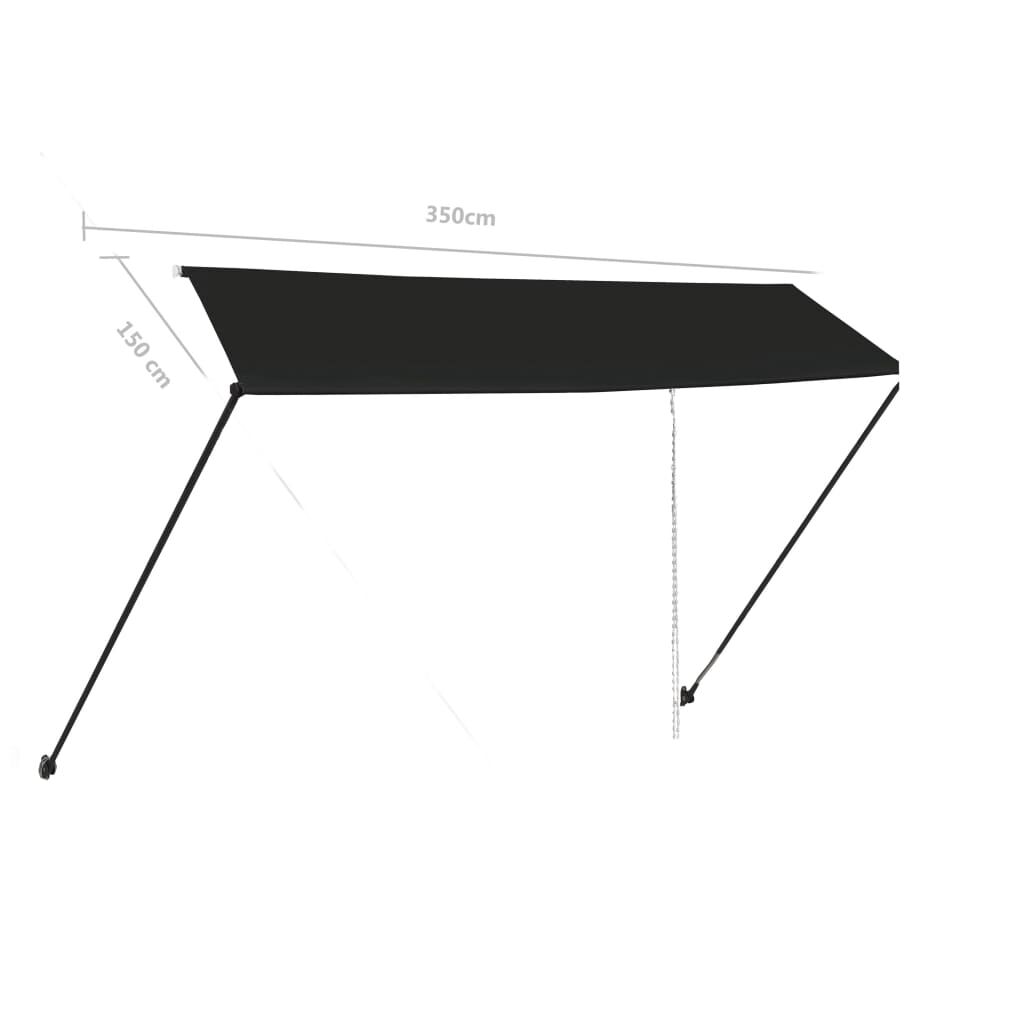 vidaXL Τέντα Συρόμενη με LED Ανθρακί 350 x 150 εκ.