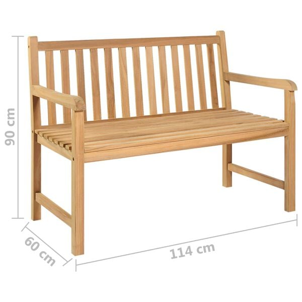 vidaXL Παγκάκι Κήπου 114 εκ. από Μασίφ Ξύλο Teak