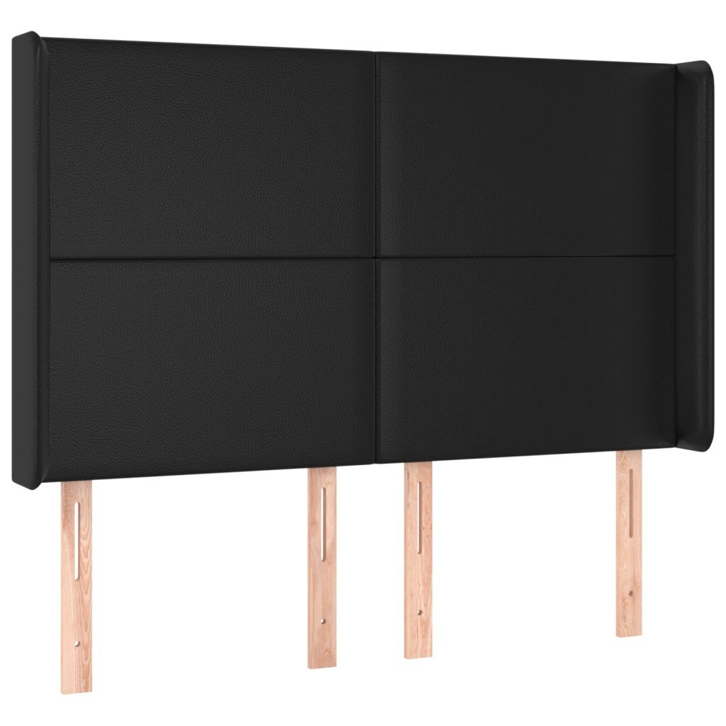vidaXL Κρεβάτι Boxspring με Στρώμα & LED Μαύρο 140x190 εκ. Συνθ. Δέρμα