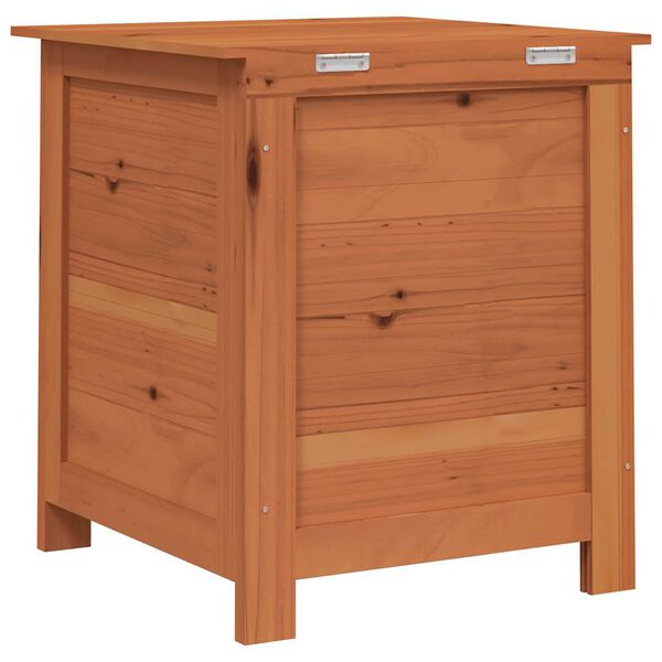 vidaXL Κουτί Μαξιλαριών Εξ. Χώρου Καφέ 50x50x56 εκ. Μασίφ Ξύλο Ελάτης