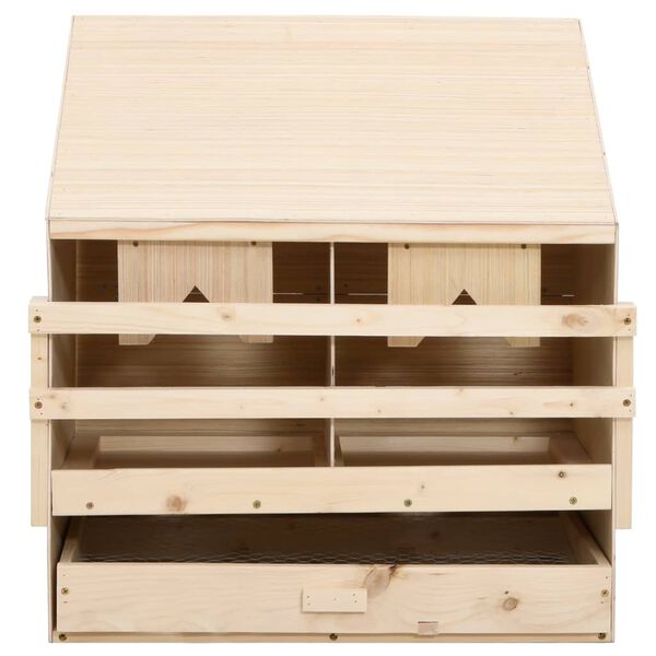 vidaXL Φωλιά για Κότες με 2 Θέσεις 63x40x65 εκ. από Μασίφ Ξύλο Πεύκου