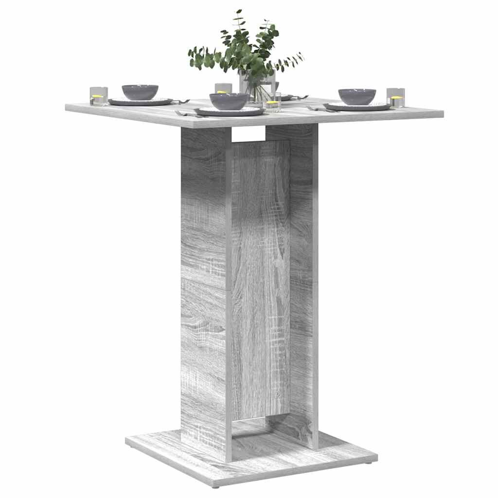 vidaXL Τραπέζι Bistro Γκρι Sonoma 60x60x75 εκ. από Επεξεργασμένο Ξύλο