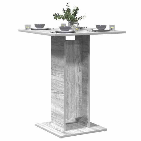 vidaXL Τραπέζι Bistro Γκρι Sonoma 60x60x75 εκ. από Επεξεργασμένο Ξύλο