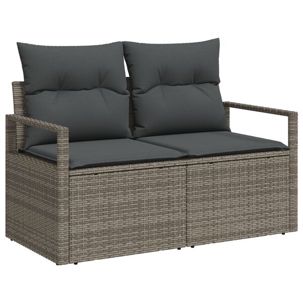 vidaXL Σετ Καναπέ Κήπου με μαξιλάρι 7 pcs Γκρι 100 x 55 x 73 εκ