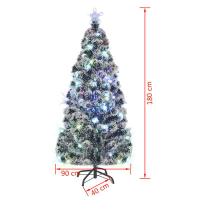 vidaXL Χριστουγεν. Δέντρο Προφωτισμένο με Βάση / Οπτικές Ίνες 180 εκ.