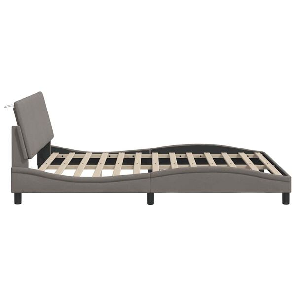 vidaXL Σκελετός Κρεβατιού Χωρίς Στρώμα Taupe 160x200 εκ. Υφασμάτινο