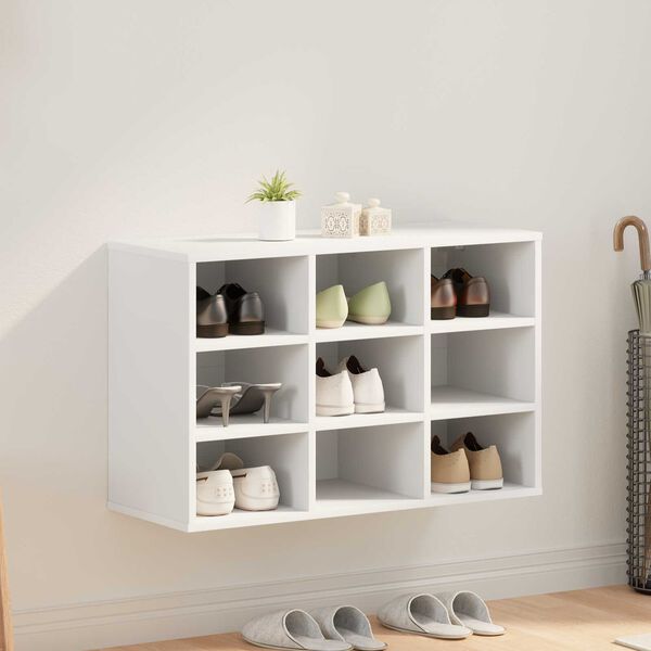 vidaXL Ντουλάπα Παπουτσιών Λευκό 52.5 x 30 x 50 εκ. Επεξεργασμένο ξύλο